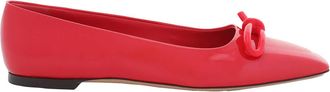 Ferragamo Ferragamo Ladies Red Ballet Flat With Asymmetric Bow