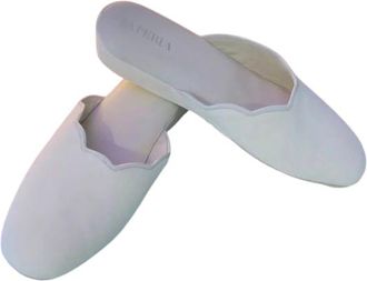 La Perla Ivory Scalloped Bedroom Slippers Size 39