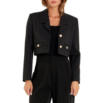 endless rose Classic Crop Jacket in Black at Nordstrom, Size Small