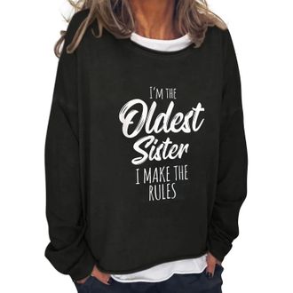 Generic Sale Clearance Outlet Clearance Uk Womens Sweatshirts Letter Printed Loose Fit Blouse Boat Neck Long Sleeve Pullover Tops Oversized Baggy Hoodies with