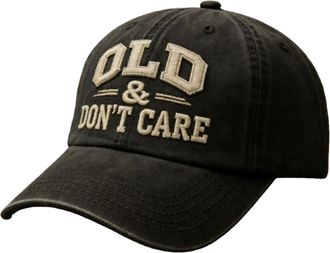 Generic Vintage Distressed Old & DonT Care Cap,Classic Dad Hat,Old and Dont Care Hat,Retirement Baseball Cap,Adjustable Cotton (Black)