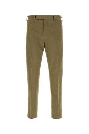 Pantaloni Torino Mens Army Green Stretch Cotton Pant - Khaki - Size EU 46 (Mens)