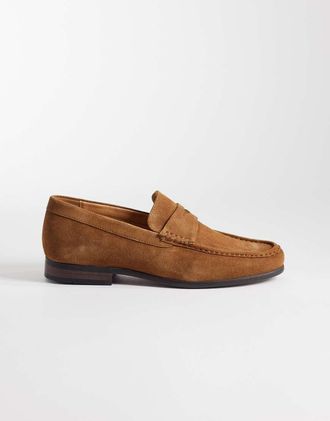schuh Rico - Mocassini in camoscio color cuoio-Marrone