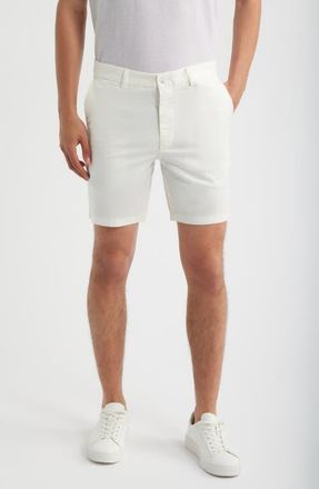 BOSS Kane Flat Front Stretch Cotton Chino Shorts in White at Nordstrom, Size 31