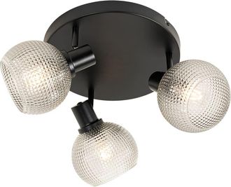 QAZQA Foco vidrio negro