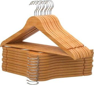 OEM Perchas De Madera, Juego De 20, Color Natural. Gancho Giratorio. Para Todo Tipo De Prendas. Perchas Antideslizantes Para Pantalones, Trajes, Chaquetas