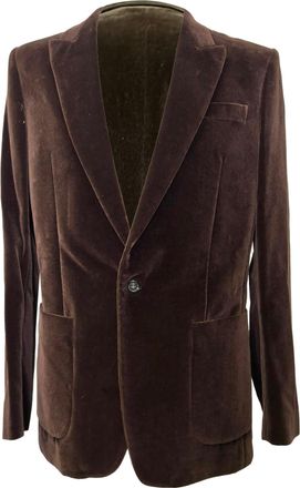 Maison Margiela Velvet Blazer in Brown Cotton