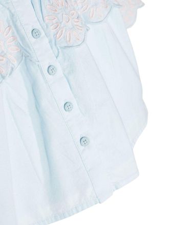 Stella McCartney Square-Neck Cotton Blouse - Blue