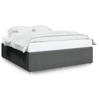 Berkfield Home Bed Frame without Mattress Dark Grey Super King Fabric