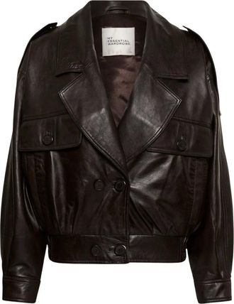 MY ESSENTIAL WARDROBE Jackie MW Leather Jacket - Jackets - Mujer - Marr&oacute;n - 2XL