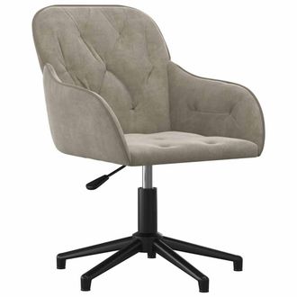 vidaXL Silla De Oficina Giratoria De Terciopelo Gris Claro Vidaxl