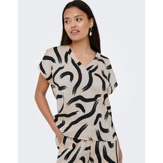 Jacqueline de Yong Bedrukte blouse met korte mouwen