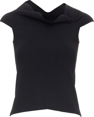 Oscar De La Renta Oscar De La Renta Cowl Neck Short Top