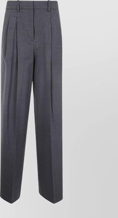 Theory pleated belt loop buttoned back trousers