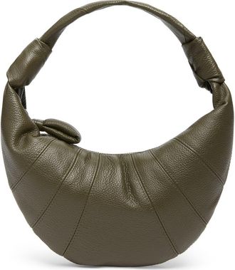 Christophe Lemaire Mini Fortune Croissant Leather Handbag in Dark Olive at Nordstrom