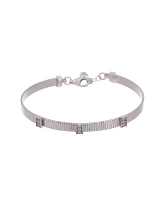 Meshmerise 18K Over Silver 0.05 Ct. Tw. Diamond Bangle Bracelet