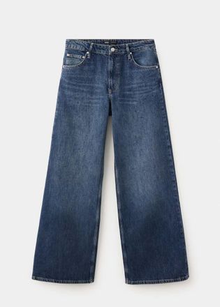 Mango Jeans wide leg strass blu scuro - Donna - 36 - MANGO