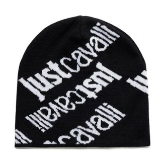 Just Cavalli Beanies, female, Black, Size: ONE SIZE Black Stylish Hats Collection