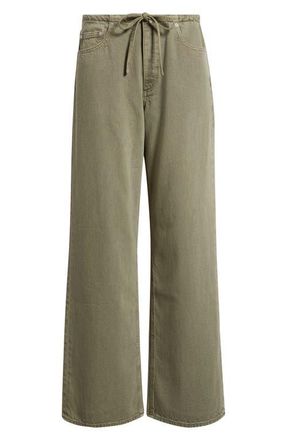 DL1961 Sienna Drawstring Low Rise Relaxed Wide Leg Jeans in Clover Aura at Nordstrom, Size 32