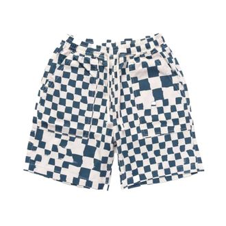 Service Works Casual Shorts, male, Blue, Size: XS Short &agrave; carreaux Chef