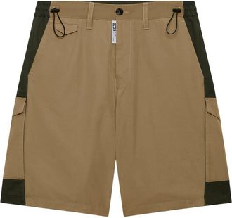GCDS Panelled Shorts - Heren - Korte Broeken - Beige - S - Katoen - Korte Broeken