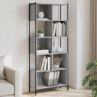 vidaXL Estanter&iacute;a Madera De Ingenier&iacute;a Gris Sonoma 72x28x172 Cm Vidaxl
