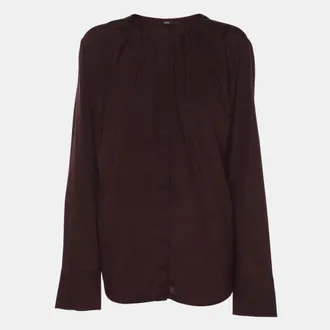 HUGO BOSS Boss By Hugo Boss Dark Burgundy Satin Long Sleeve Shirt