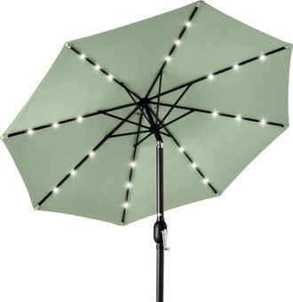 Best Choice Products 10ft Solar LED Lighted Patio Umbrella w/ Tilt Adjustment, UV-Resistant Fabric