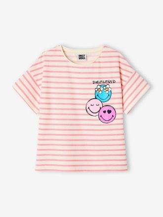 Smiley M&auml;dchen T-Shirt SMILEY WORLD mit Streifen rosa gestreift
