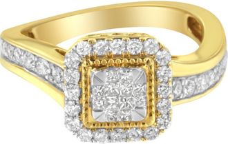 House of Brilliance 10KT Yellow Gold 5/8 cttw Diamond Cocktail Ring at Nordstrom, Size 7