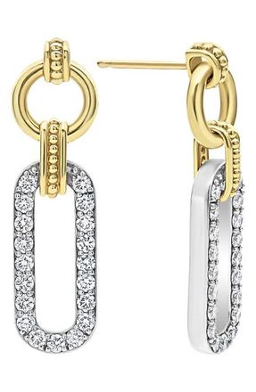 Lagos Signature Caviar Links Drop Earrings in Two-Tone at Nordstrom