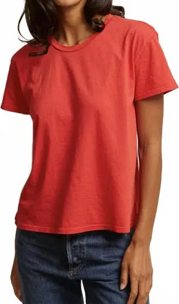 perfectwhitetee Harley Boxy Crew Tee In Poppy Red