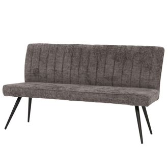 Hhg Hhg - Nunca Usado] Banco 187, Banco Comedor Banco Tapizado, Respaldo Tela/textil Chenilla Metal 160cm, Gris-marr&oacute;n