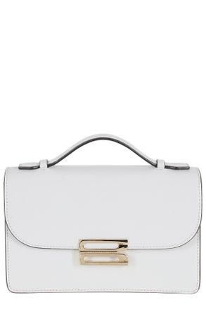 Victoria Beckham Gray Small Dorian Snap-Closure Leather Shoulder Bag