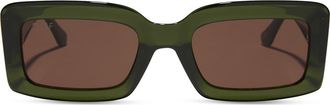 DIFF Eyewear Katie 52mm Gradient Rectangle Sunglasses in Milky Olive at Nordstrom Rack