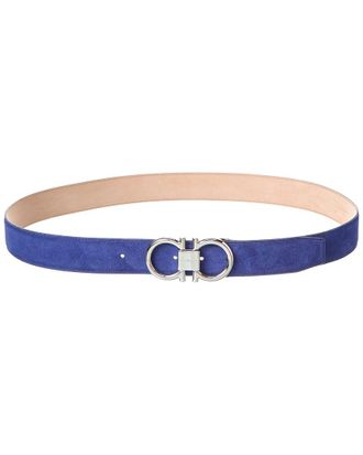 Ferragamo Gancini Adjustable Suede Belt