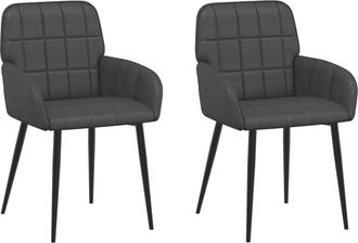 vidaXL Sillas De Comedor 2 Uds. Cuero Sint&eacute;tico Negro 57 X 50 X 85 Cm Vidaxl