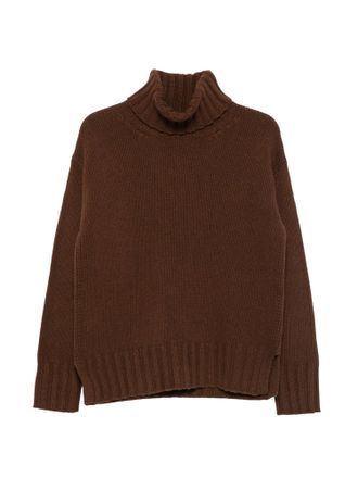Jucca Roll-Neck Ribbed-Knit Sweater with Oversized Silhouette