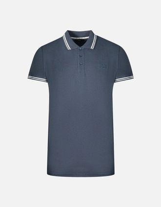 Roberto Cavalli Mens Cavalli Class Twinned Tipped Collar Navy Blue Polo Shirt - Size: 42