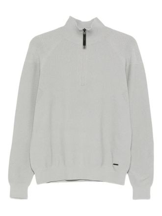 AlphaTauri half-zip high-neck sweater - Grey