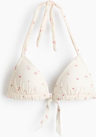 H&M Push-up Triangel-Bikinitop - Weiss/Gebl&uuml;mt