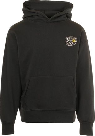 Barrow Zwarte hoodie met beerpatch retro - Heren - Hoodies - Zwart - M - Hoodies & sweatvesten
