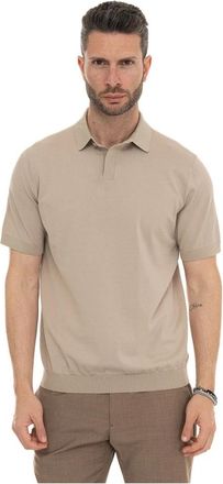 Hindustrie Meta-Cot/Silk Jersey Polo Shirt - Heren - Polos - Beige - 2XL - Katoen - Tops