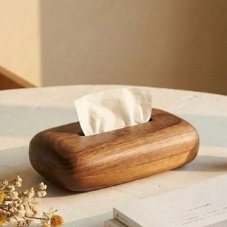 OEM Caja Magn&eacute;tica Para Pa&ntilde;uelos De Nogal, Caja De Almacenamiento De Escritorio De Estilo N&oacute;rdico Minimalista, Adecuada Para La Sala De Estar Y La Decorac