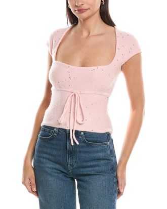 Danielle Guizio Guizio Miki Sequin Wool-Blend Knit Top