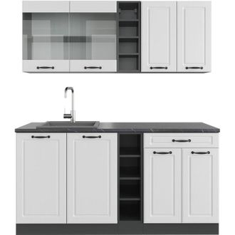 Vicco Cocina Vers&aacute;til R-line, Casa De Campo Blanca/antracita, 160 Cm, Et Antracita