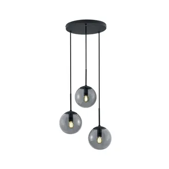 Trio Leuchten Moderna Suspensi&oacute;n Redonda 3 Luces Bolas Cristal Ahumado Balini Trio Lighting