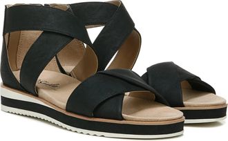 Life Stride Womens LifeStride Zoom Sandals Black Crisscross Strap Slip-On ZOGG2545