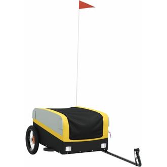 vidaXL Vidaxl - Remolque Para Bicicleta Hierro Negro Y Amarillo 30 Kg