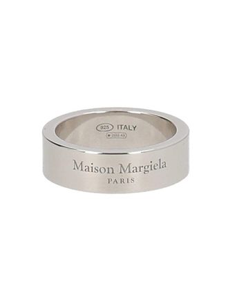 Maison Margiela Engraved Silver Flat Band Ring